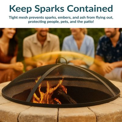 Image showing  Round Fire Pit Spark Screen, 22 in.