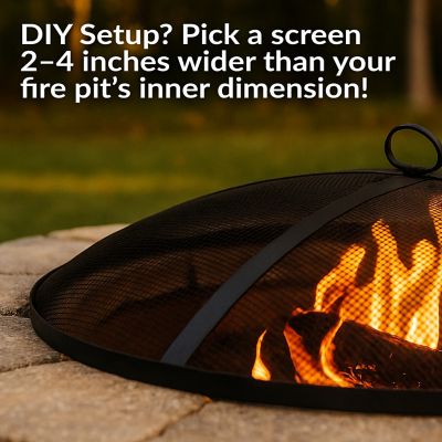 Image showing 7 th Sunnydaze Decor Round Fire Pit Spark Screen, 22 in.