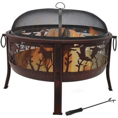 Sunnydaze Decor 30 in. Pheasant Hunting Outdoor Fire Pit