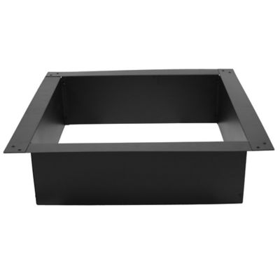 Image showing  30 in. Outdoor Heavy-Duty Steel Portable Above Ground or In-Ground Square Fire Pit Liner Ring, Black