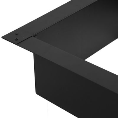 Image showing 6 th Sunnydaze Decor 30 in. Outdoor Heavy-Duty Steel Portable Above Ground or In-Ground Square Fire Pit Liner Ring, Black