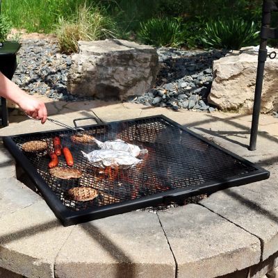 Image showing  Outdoor Camping or Backyard Heavy-Duty Steel Square X-Marks Fire Pit Cooking Grilling Grate, 30 in.