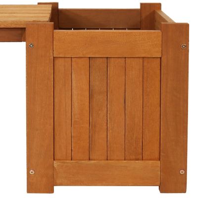 Image showing 5 th Sunnydaze Decor 330 lb. Meranti Wood with Teak Oil Finish Outdoor Garden Planter Box Bench Seat, 68 in., Brown