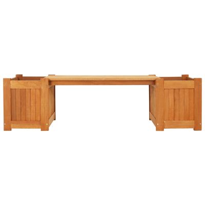 Image showing 7 th Sunnydaze Decor 330 lb. Meranti Wood with Teak Oil Finish Outdoor Garden Planter Box Bench Seat, 68 in., Brown