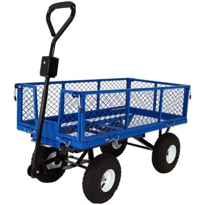 Sunnydaze Decor 660 lb. Capacity Steel Dump Utility Garden Cart, Blue I needed this steel dump utility wagon for a Christmas Present, which will be used for a lot yard work