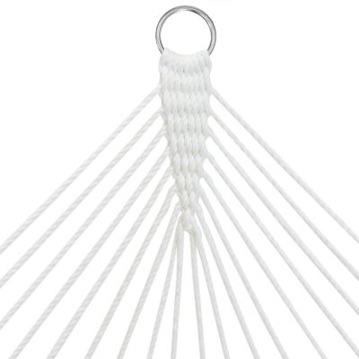 Image showing  74 in. Quilted 2-Person Hammock with Curved Bamboo Spreader Bars, 450 lb. Capacity, Navy and Gray Tiled Octagon