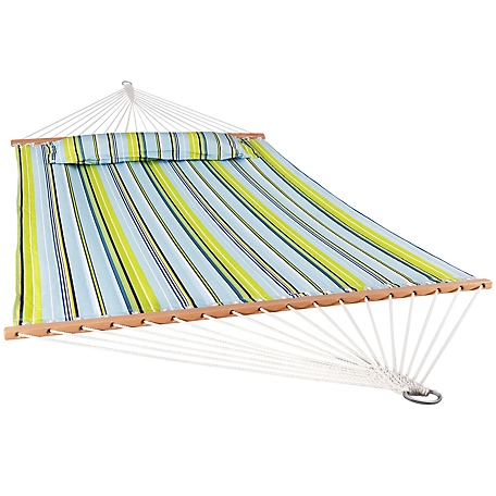 Sunnydaze Decor Quilted Fabric Hammock with Spreader Bars