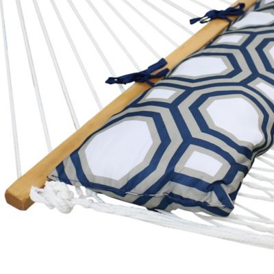 Image showing  2-Person Rope Hammock with Matte Blue Steel Stand
