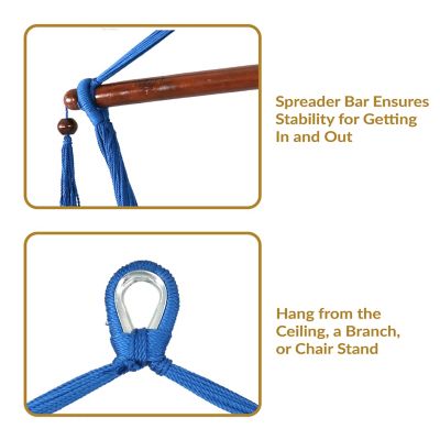 Image showing  Hanging Caribbean Hammock Chair, Blue