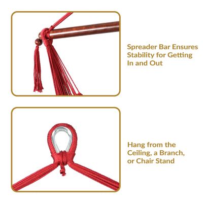 Image showing  Hanging Caribbean Hammock Chair, Red