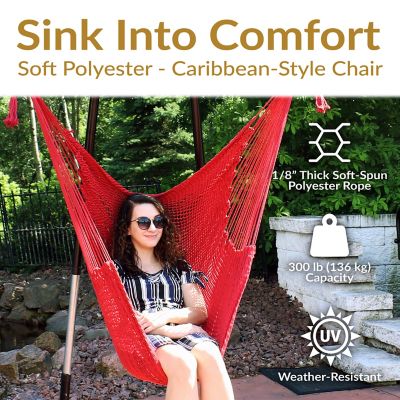 Image showing  Hanging Caribbean Hammock Chair, Red