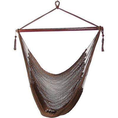 Sunnydaze Decor Hanging Caribbean Hammock Chair, Brown