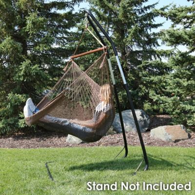 Image showing  Caribbean Style Extra Large Hanging Rope Hammock Chair Swing for Backyard and Patio, Mocha