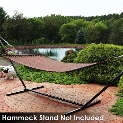 Image showing 6 th Sunnydaze Decor Spreader Bar Rope Hammock with Stand
