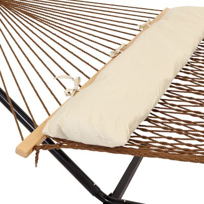 Image showing  2-Person Polyester Rope Hammock with 15' Stand - Brown