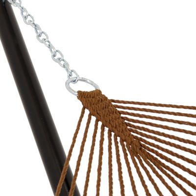 Image showing  2-Person Polyester Rope Hammock with 15' Stand - Brown