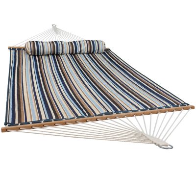 Sunnydaze Decor Quilted Fabric Hammock with Pillow, Ocean Isle