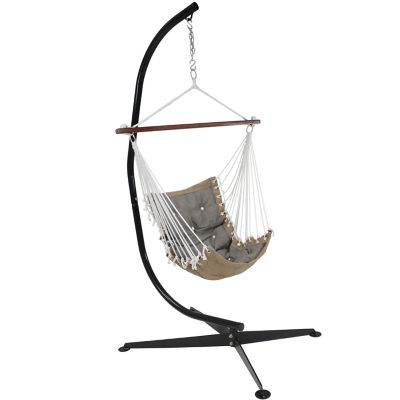 Sunnydaze Decor Victorian Hammock Swing with Stand, Grey