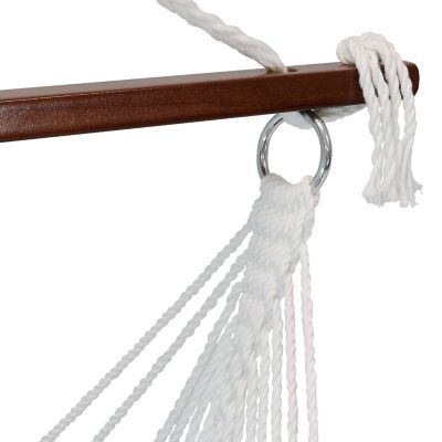 Image showing  Large Tufted Victorian Hammock Chair Swing with C-Stand - 300 lb Weight Capacity - Navy Blue