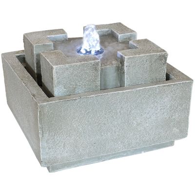 Sunnydaze Decor Indoor Home Office Decorative Square Dynasty Bubbling Tabletop Water Fountain Feature - 7 in.