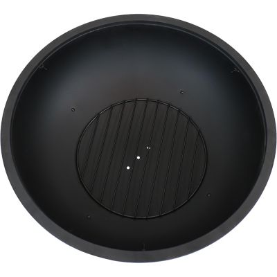 Image showing  32 in. Raised Outdoor Wood-Burning Fire Pit Bowl with Spark Screen, 0.7 mm Steel, High Temp Copper Finish