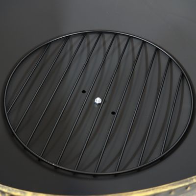 Image showing  30 in. Wood-Burning Fire Bowl Fire Pit with Handles and Spark Screen, Black