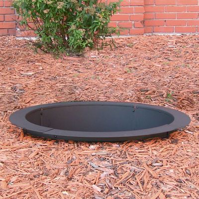 Image showing  39 in. Outdoor Heavy-Duty Steel Portable Above Ground or In-Ground Round Wood-Burning Fire Pit Liner Ring, Black