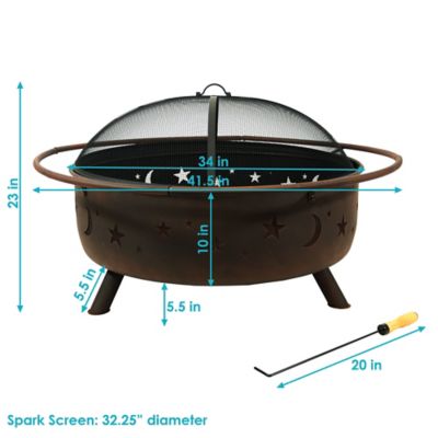 Cosmic Outdoor Patio Fire Pit, 42 Inch Round Fire Pit