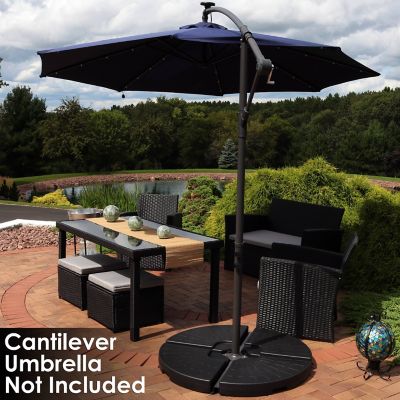 Image showing 5 th Sunnydaze Decor Water/Sand Offset Cantilever Umbrella Base Plate Weight Set
