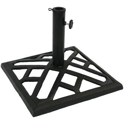 Sunnydaze Decor 17 in. Modern Geometric Cast-Iron Patio Umbrella Base