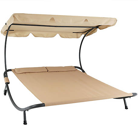 Sunnydaze Decor Double Modern Outdoor Bed with Canopy and Pillows