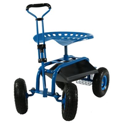 GroundWork 6 cu. ft. 1,000 lb. Capacity Steel Garden Cart at