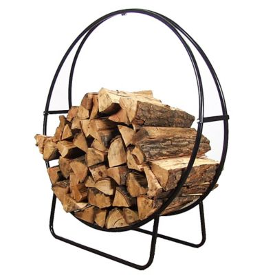 Sunnydaze Decor Firewood Log Hoop, 40 in. x 15.5 in. x 44 in., 11 lb., Holds Approximately 1/4 Face-Cord of Wood