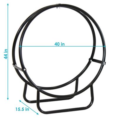 Image showing  40 in. x 15.5 in. x 44 in. Steel Firewood Log Hoop, 11 lb., Holds Approximately 1/4 Face-Cord of Wood