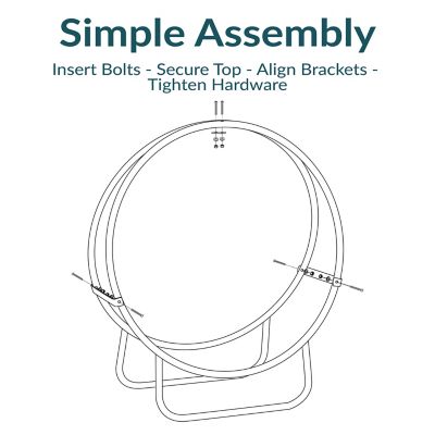 Image showing  40 in. Outdoor Heavy-Duty Steel Firewood Log Hoop Storage Rack with Weather-Resistant PVC Log Hoop Cover, Black