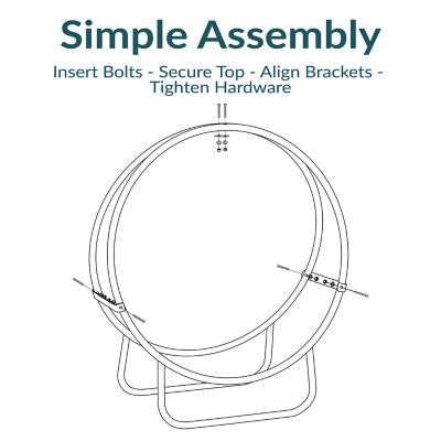 Image showing  48 in. Steel Round Fire Pit or Fireplace Firewood Log Hoop Rack Holder, Black