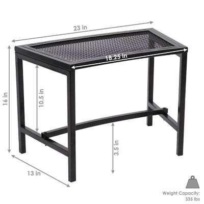 Image showing  23 in. Outdoor Lightweight and Portable Metal Patio Side End Tables or Backless Bench Seats, Mesh Top, 4-Pack