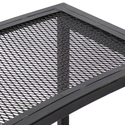 Image showing  23 in. Outdoor Lightweight and Portable Metal Patio Side End Tables or Backless Bench Seats, Mesh Top, 4-Pack