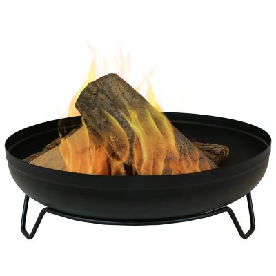 Sunnydaze Decor 23 in. Outdoor Wood-Burning Fire Pit Bowl with Stand