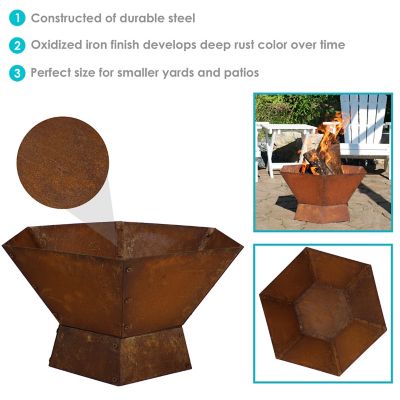Image showing  Rustic Affinity Steel Fire Pit - 23 in.