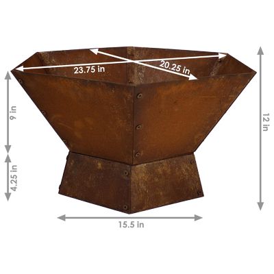 Image showing  Rustic Affinity Steel Fire Pit - 23 in.