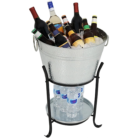 Sunnydaze Decor 5 gal. Ice Bucket Drink Cooler with Stand and Tray
