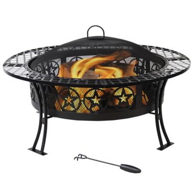 Sunnydaze Decor 40 in. Four Star Fire Pit Table with Spark Screen