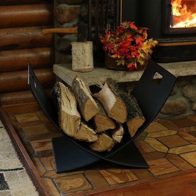 Image showing  30 in. Small Powder-Coat Steel Outdoor Firewood Log Rack, Black