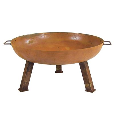 Sunnydaze Decor 30 in. Round Cast Iron Rustic Wood-Burning Fire Pit Bowl with Handles, Oxidized Rust