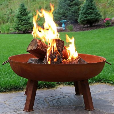 Image showing  34 in. Large Cast Iron Wood-Burning Fire Pit, Rust