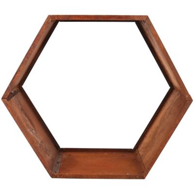 Image showing  30 in. Hexagon Rustic Honeycomb Steel Log Rack