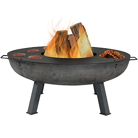 Sunnydaze Decor 40 in. Wood-Burning Fire Pit with Cooking Ledge