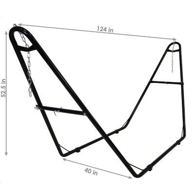 Image showing  Large Two-Person Double Brazilian Hammock with Universal Stand - 450 lb Weight Capacity - Sea Grass