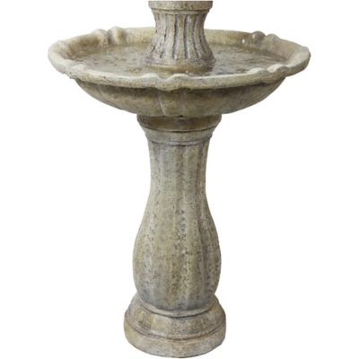 Image showing 6 th Sunnydaze Decor 45 in. 2-Tier Outdoor Solar Polyresin Arcade Water Fountain, Battery Backup, LED Light, Earth Finish